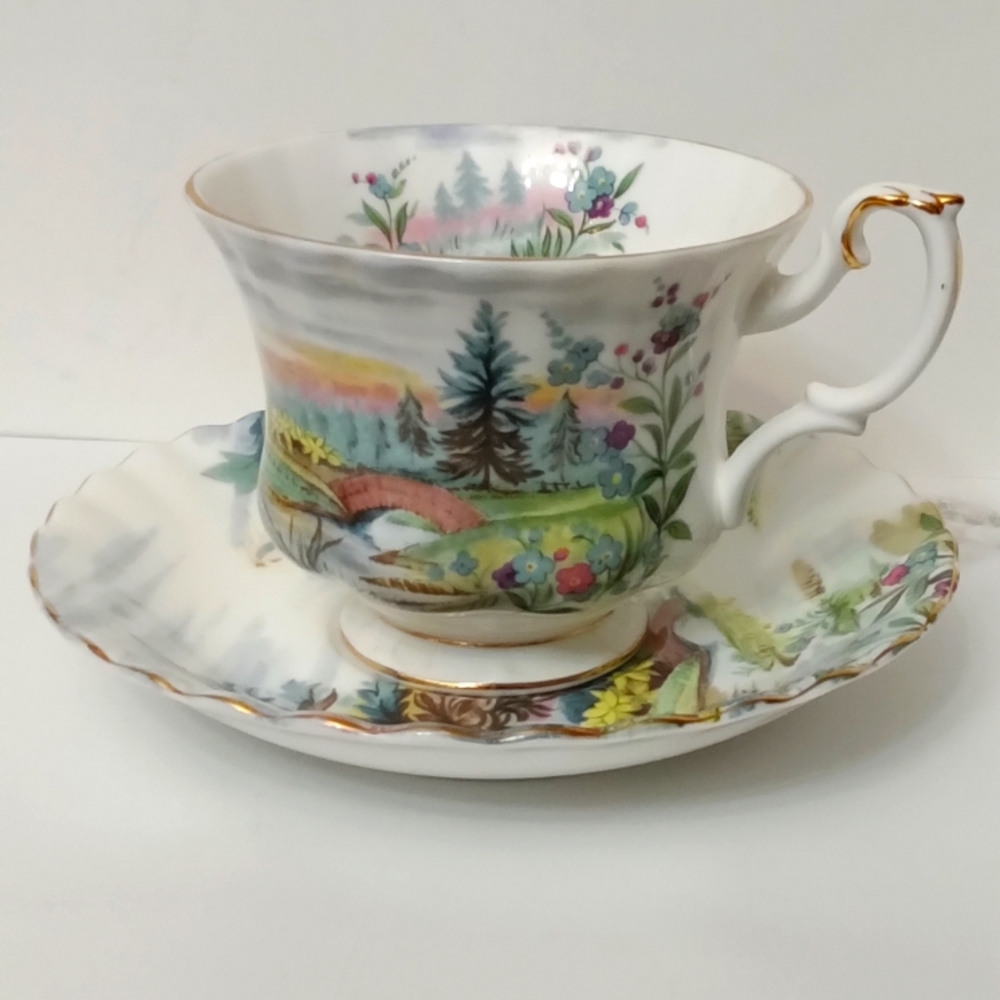 Royal Albert Dovedale Country Scene Vintage Collectible Cup and Saucer